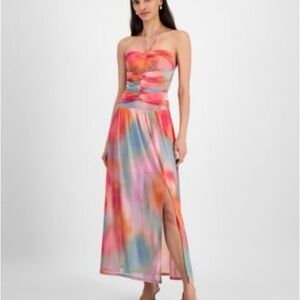 Bar III Multicolor Watercolor Maxi Dress